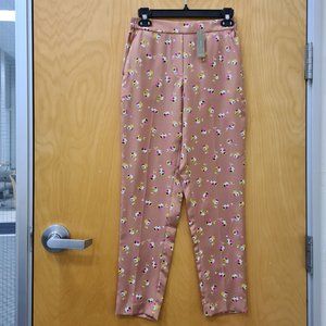 J. Crew NWT Falling Pansies Pant size 4